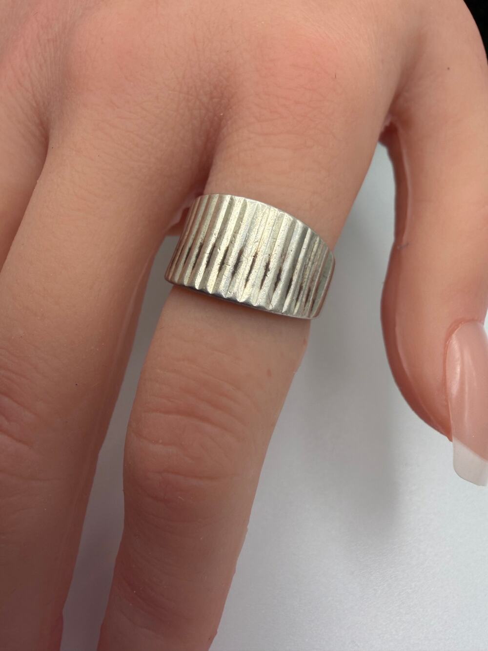 Vertical Minimalist Sterling Silver 925 Ring Band Size 5